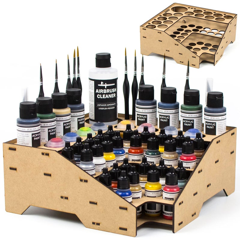 PROSCALE Paint Rack & Organiser - Vallejo Colours Stand for Hobby Zone & Model Building Tools (Model C) - Image 1