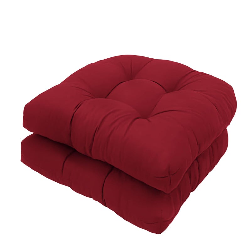 Eoieov Waterproof Patio Chair Cushions Set of 2 Burgundy Outdoor Rocking Chair Cushion Non-Slip Dining Chair Pads for Garden Furniture - Image 1