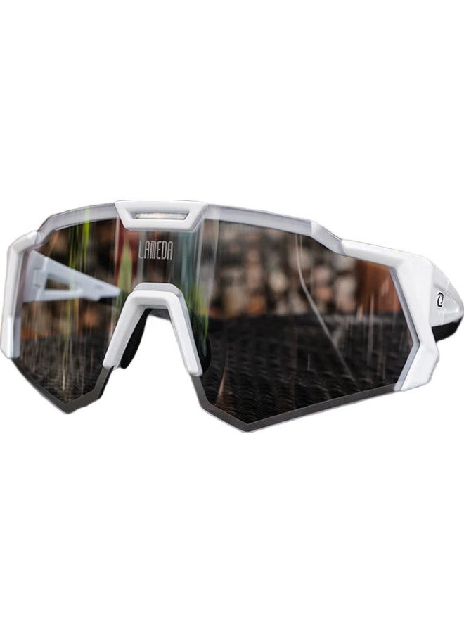 Lampada Lanpada Anti-Fog Photochromic Cycling Glasses, Professional Bicycle Goggles, Windproof For Road Bikes And Mountain Bikes, Protective Eyewear, Matte Black - Image 1
