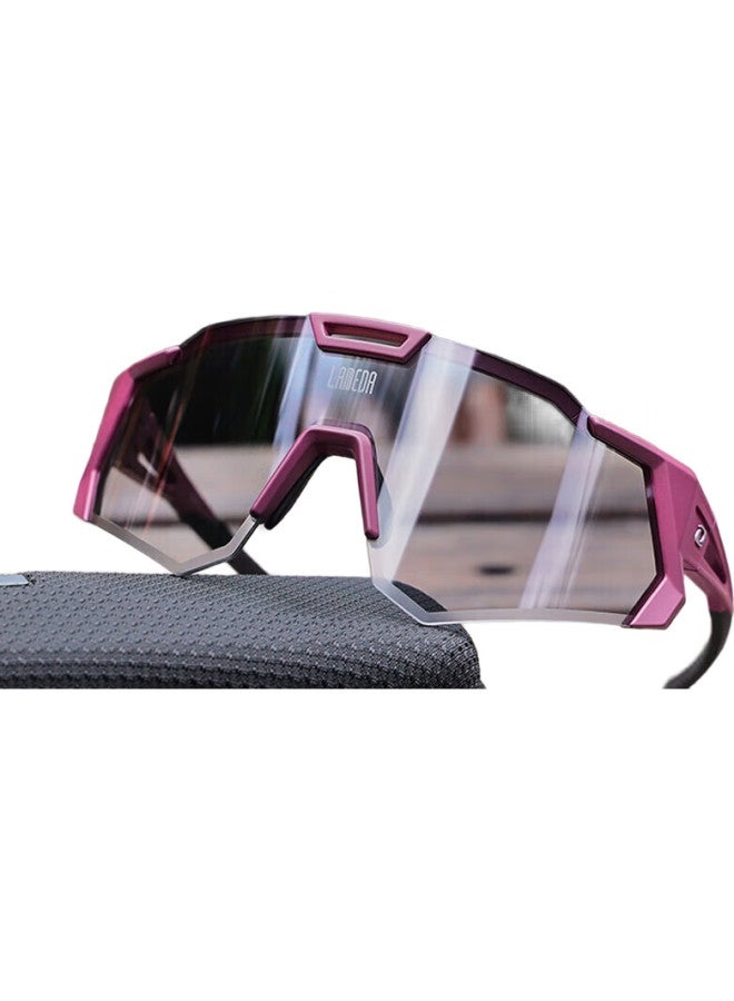Lampada Lanpada Anti-Fog Photochromic Cycling Glasses, Professional Bicycle Goggles, Windproof For Road Bikes And Mountain Bikes, Protective Eyewear, Matte Black - Image 2