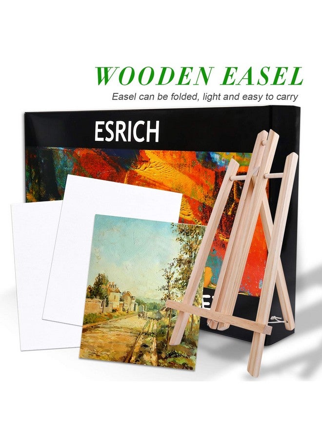ESRICH Acrylic Paint Set With Wooden Easel 3 Canvas Panels 30 Brushes Paint Plates And 12Ml Acrylics In 12 Colors For Artists - Image 4