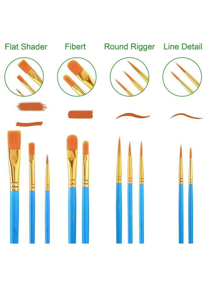 ESRICH Acrylic Paint Set With Wooden Easel 3 Canvas Panels 30 Brushes Paint Plates And 12Ml Acrylics In 12 Colors For Artists - Image 2