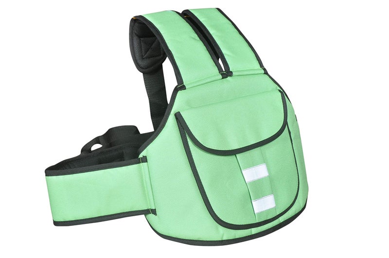 Crawl'in Kids Adjustable Safety Harness Belt Child Vehicle Motorcycle Ride Strap For Two Wheeler Travel Horse Back Riding With Padded Strap For Children Babies|2-6 Year (Green) - Image 1