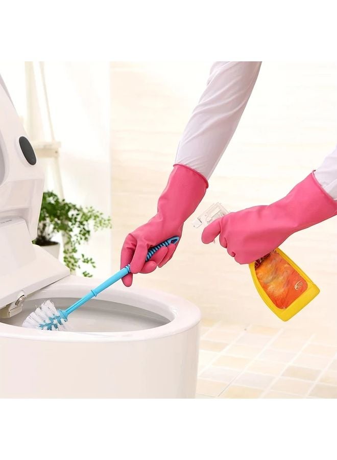 Red Household Cleaning Gloves Reusable Dish Washing Latex Gloves 12.2 Inch - Image 5