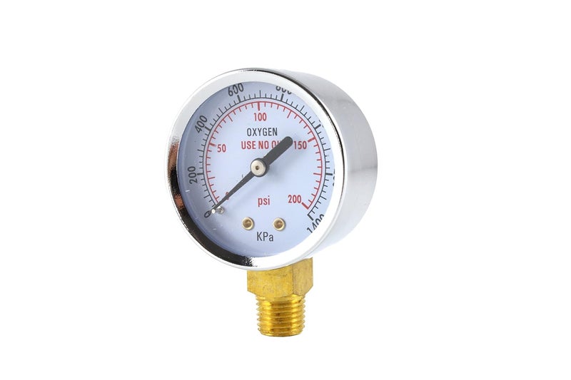 Sa - Low and High Pressure Gauges for Oxygen Regulator - 2 inches - 1/4'' NPT Thread - (Pair) - Image 3