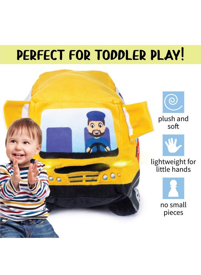 Plush Creations Wheels On The Bus Plush | Stuffed School Bus | Wheelie School | Animated Singing School Bus | Plush Bus | Stuffed School Bus Toy | School Bus Stuffed Toy | Mouth Moves And Sings Wheels On The Bus  - Image 2