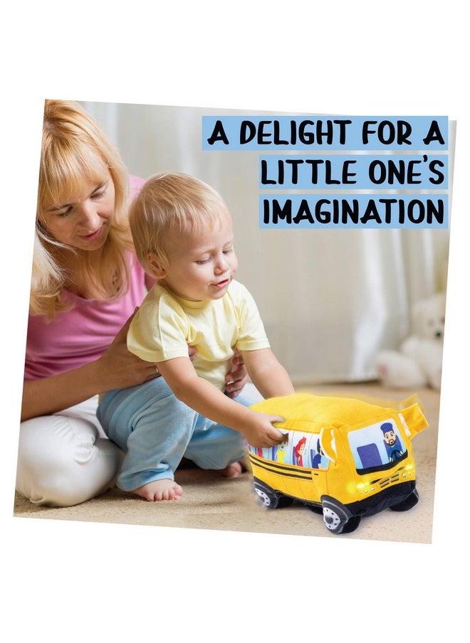 Plush Creations Wheels On The Bus Plush | Stuffed School Bus | Wheelie School | Animated Singing School Bus | Plush Bus | Stuffed School Bus Toy | School Bus Stuffed Toy | Mouth Moves And Sings Wheels On The Bus  - Image 3