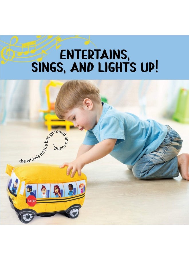 Plush Creations Wheels On The Bus Plush | Stuffed School Bus | Wheelie School | Animated Singing School Bus | Plush Bus | Stuffed School Bus Toy | School Bus Stuffed Toy | Mouth Moves And Sings Wheels On The Bus  - Image 4