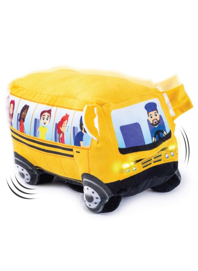 Plush Creations Wheels On The Bus Plush | Stuffed School Bus | Wheelie School | Animated Singing School Bus | Plush Bus | Stuffed School Bus Toy | School Bus Stuffed Toy | Mouth Moves And Sings Wheels On The Bus  - Image 1