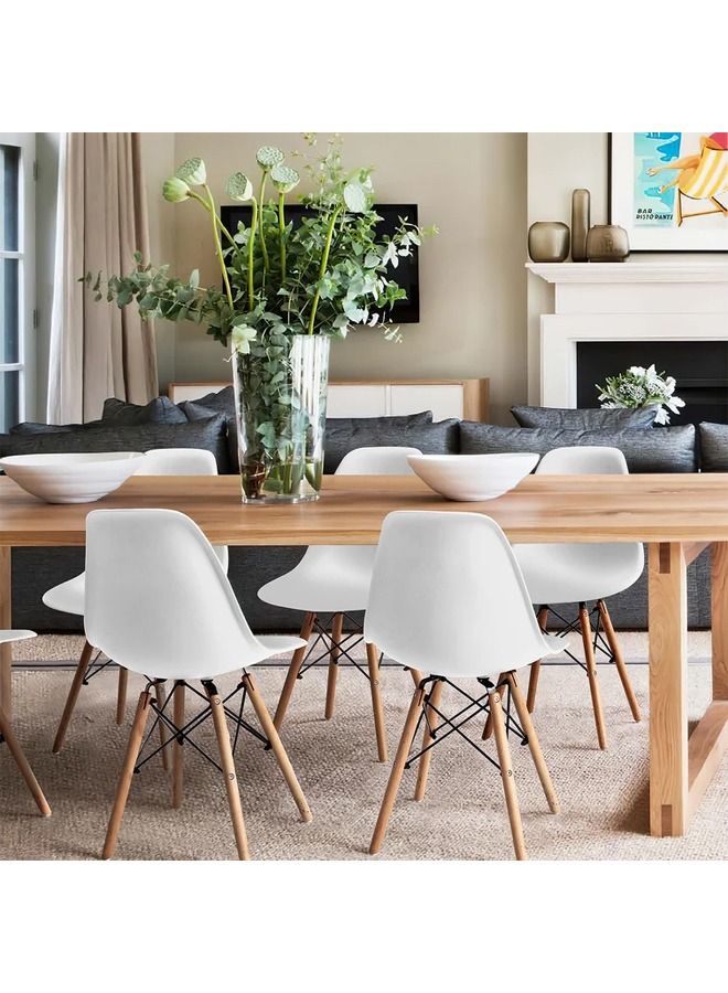 Taimi 6-Piece Office Chair with Wood Legs White 70x40x40cm  - Image 3
