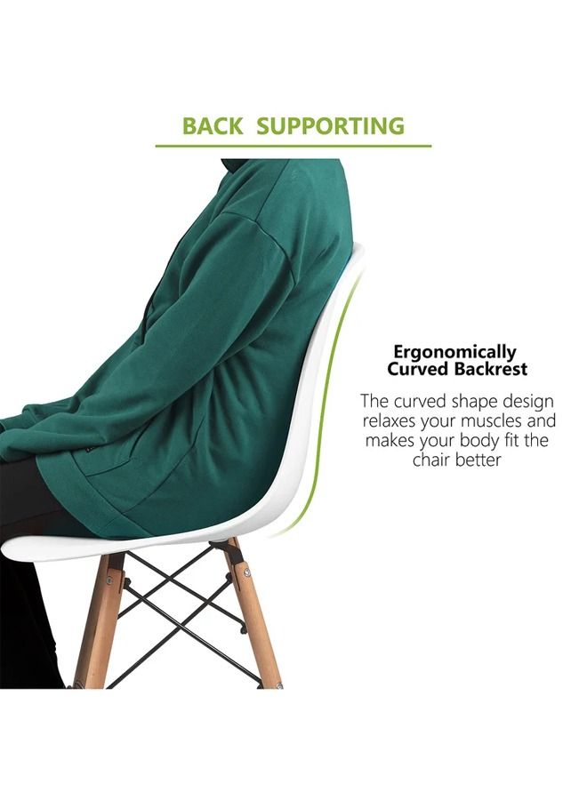 Taimi 6-Piece Office Chair with Wood Legs White 70x40x40cm  - Image 4