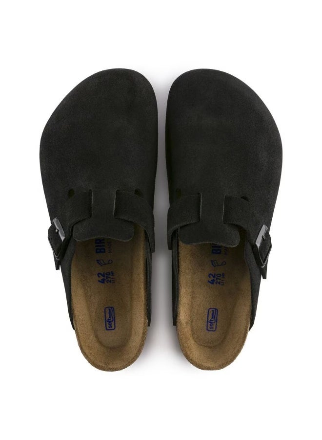 BIRKENSTOCK Boston Soft Footbed Suede Leather - Black - Image 4