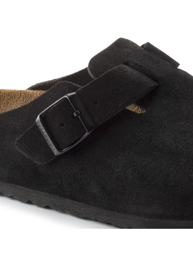 BIRKENSTOCK Boston Soft Footbed Suede Leather - Black - Image 5