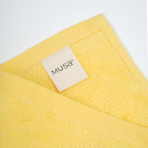 MUSA Banana Face Towels | 400 GSM | Terry Face Towel Set of 4 with Free Bag | Super Soft & Ultra Absorbent Towels for Facewash | Face Towel for Women, Men (Golden Sunshine) - Image 2
