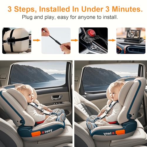 ALLRUBY Baby Car Camera Monitor,Baby car Mirror,Digital Display, View Infant in Rear Facing Seat with Wide Clear View,Aimed at Baby-Easily to Observe The Baby's Every Move - Image 3