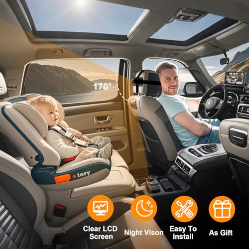 ALLRUBY Baby Car Camera Monitor,Baby car Mirror,Digital Display, View Infant in Rear Facing Seat with Wide Clear View,Aimed at Baby-Easily to Observe The Baby's Every Move - Image 5