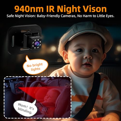 ALLRUBY Baby Car Camera Monitor,Baby car Mirror,Digital Display, View Infant in Rear Facing Seat with Wide Clear View,Aimed at Baby-Easily to Observe The Baby's Every Move - Image 4