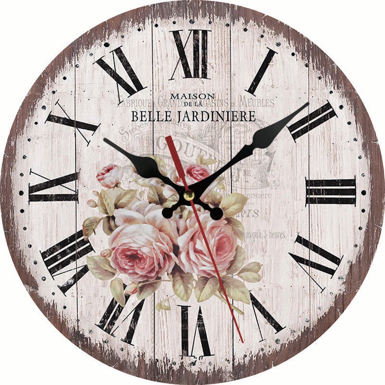 Selling Clocks, European-Style Creative Wooden Wall-Mounted Clocks, Living Room And Bedroom Decoration, Round Shape - Image 3