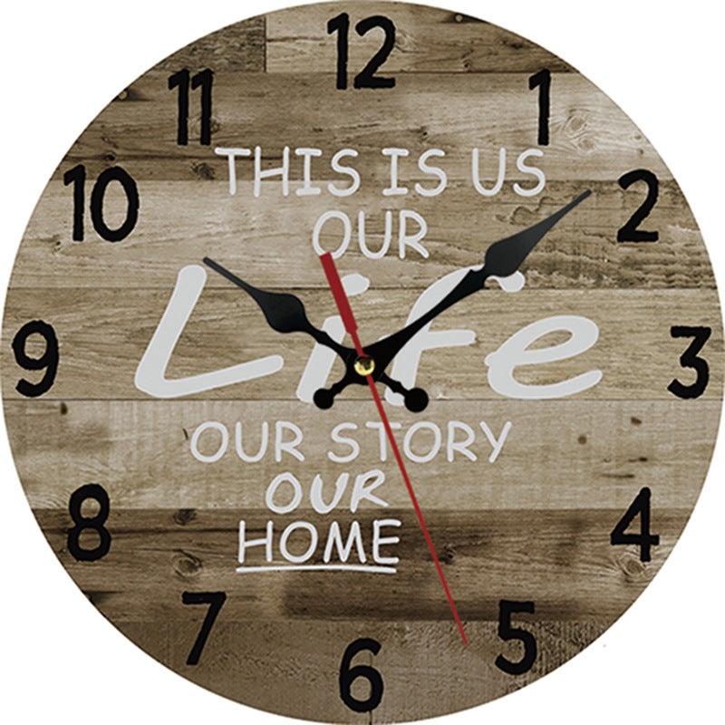 Selling Clocks, European-Style Creative Wooden Wall-Mounted Clocks, Living Room And Bedroom Decoration, Round Shape - Image 5
