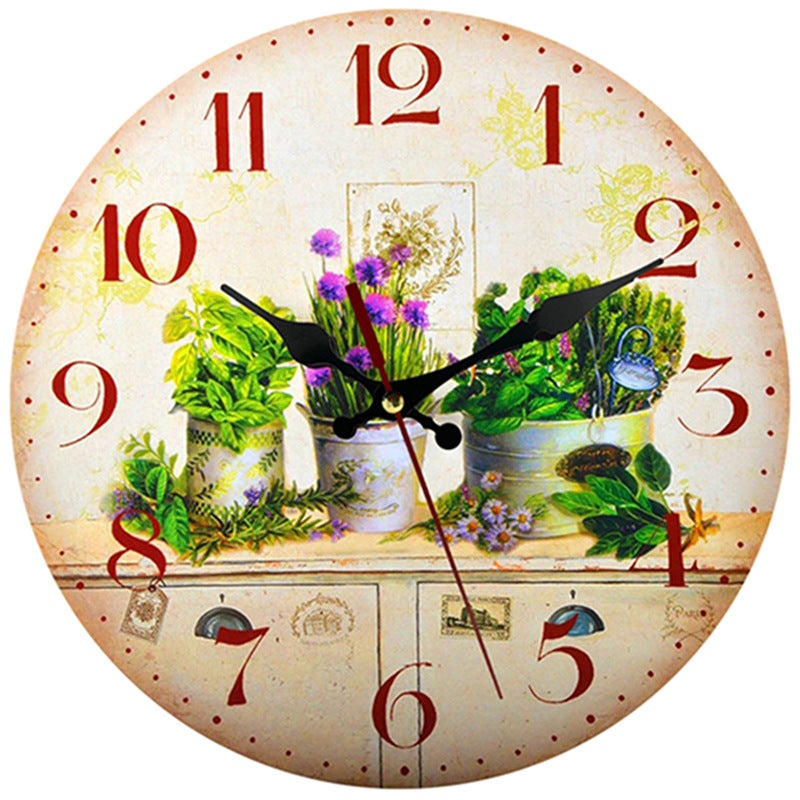 Selling Clocks, European-Style Creative Wooden Wall-Mounted Clocks, Living Room And Bedroom Decoration, Round Shape - Image 4