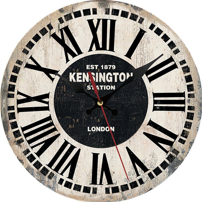 Selling Clocks, European-Style Creative Wooden Wall-Mounted Clocks, Living Room And Bedroom Decoration, Round Shape - Image 1