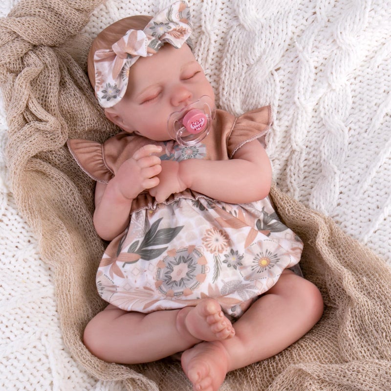 Aori Lifelike Reborn Baby Dolls - Realistic 20-Inch Newborn Real Life Baby Girl Doll with Poseable Limbs and Feeding Kit  Set for Kids 3+ - Image 2