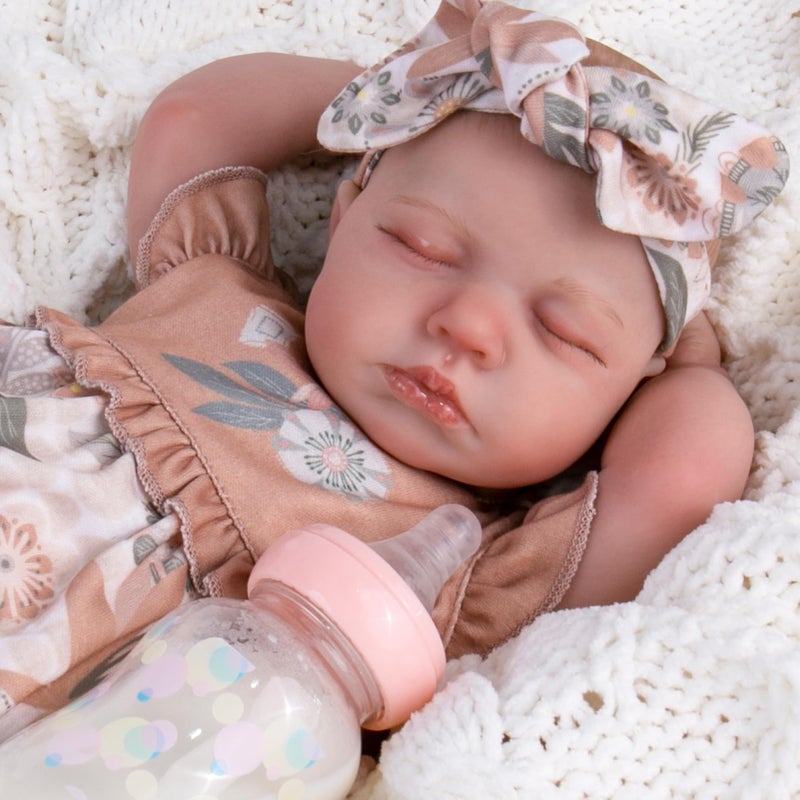 Aori Lifelike Reborn Baby Dolls - Realistic 20-Inch Newborn Real Life Baby Girl Doll with Poseable Limbs and Feeding Kit  Set for Kids 3+ - Image 1