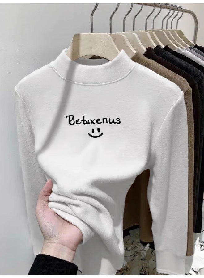 Children's Autumn And Winter German Velvet Long-sleeved T-shirt With Bottoming Shirt For Boys And Girls Baby 2025 Half Turtleneck Warm Top - Image 2