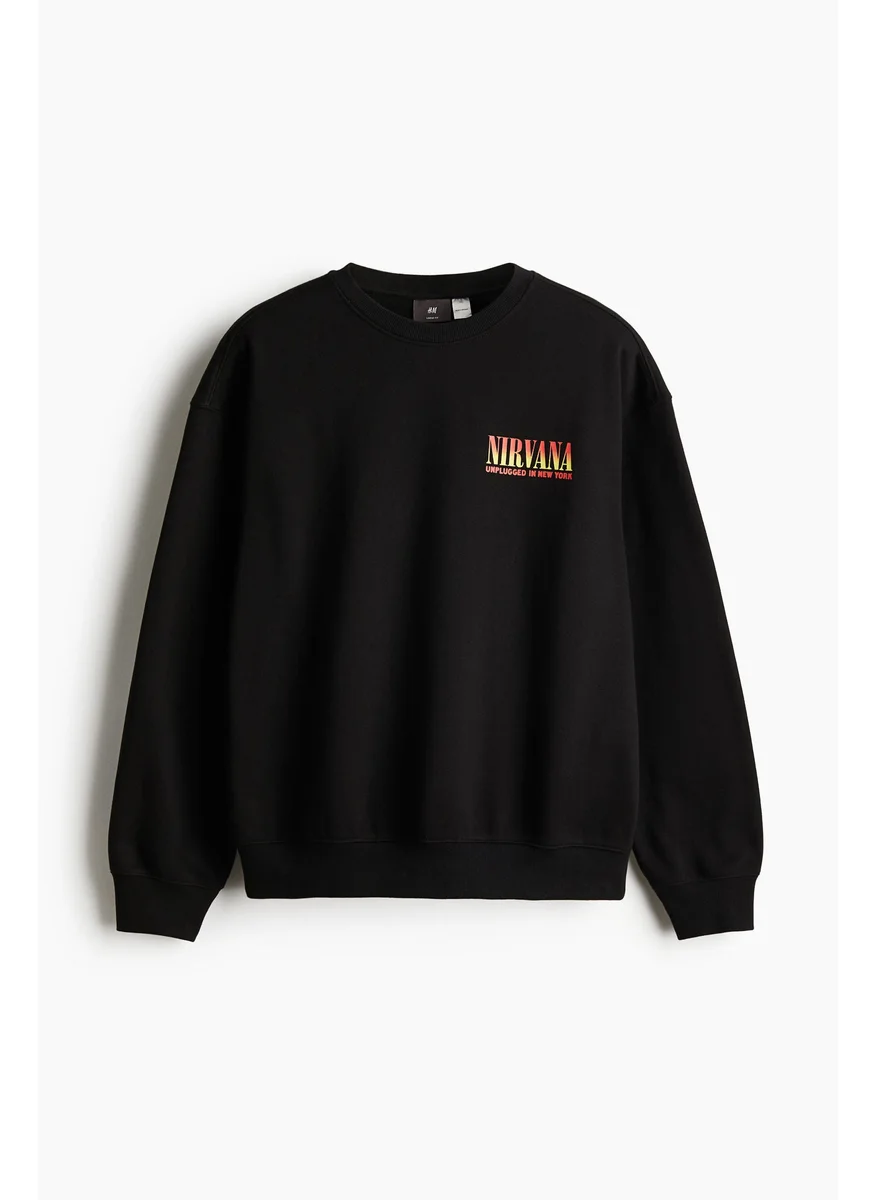 H&M Relaxed Fit Nirvana Printed Sweatshirt