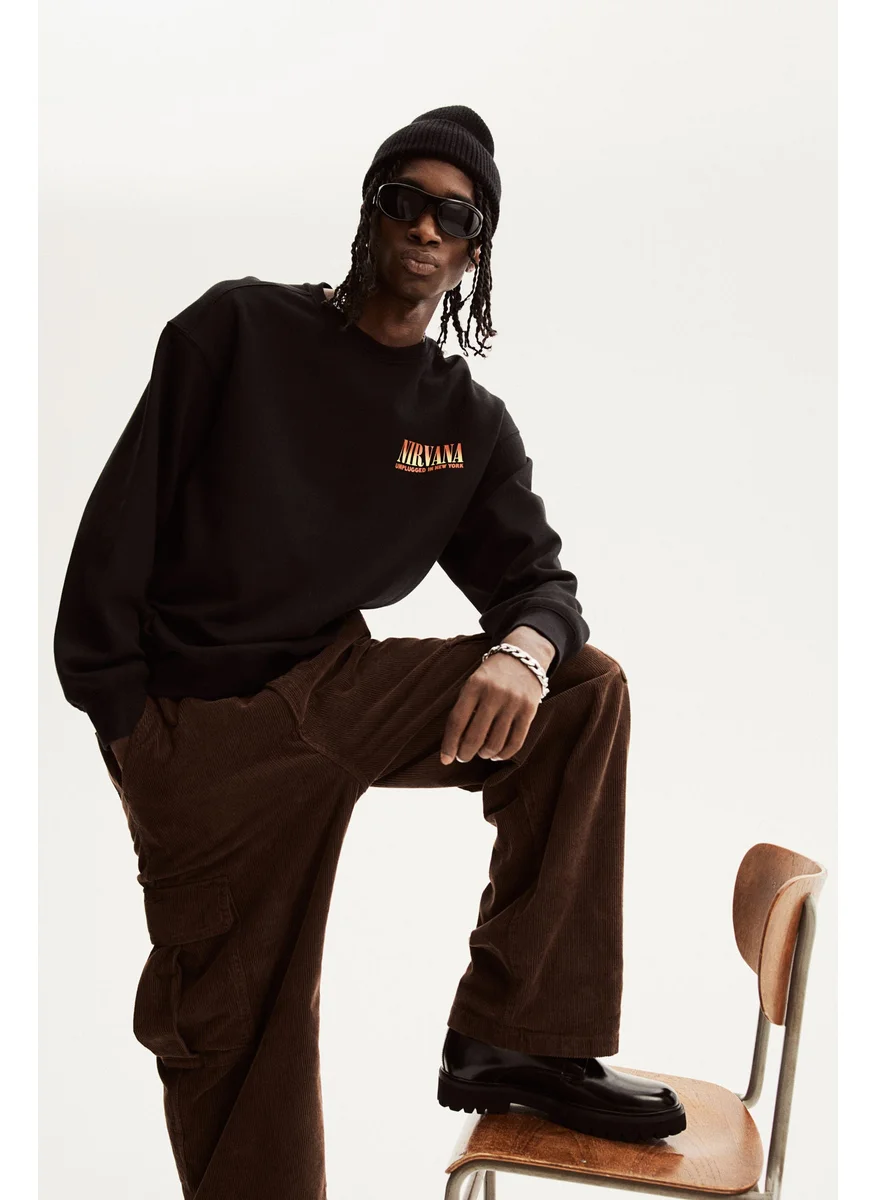 H&M Relaxed Fit Nirvana Printed Sweatshirt