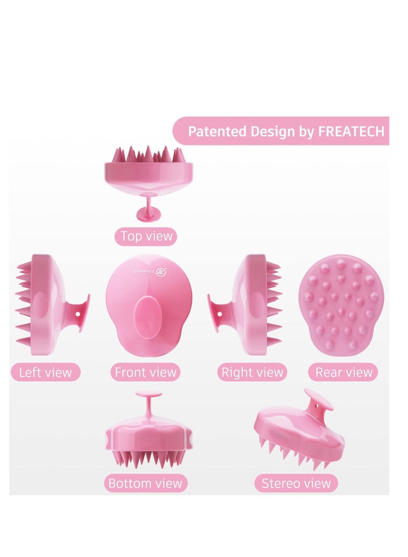 Y&D Hair Scalp Massager Shampoo Brush, FReatech Massage Brush for Care Cleaning Shower, Soft Silicone Comb Men, Women, Kids and Pets - Pink  - Image 5