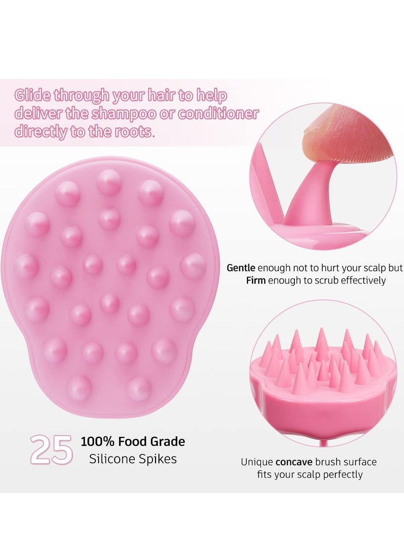 Y&D Hair Scalp Massager Shampoo Brush, FReatech Massage Brush for Care Cleaning Shower, Soft Silicone Comb Men, Women, Kids and Pets - Pink  - Image 2