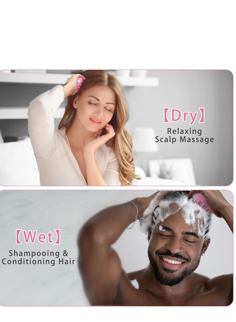 Y&D Hair Scalp Massager Shampoo Brush, FReatech Massage Brush for Care Cleaning Shower, Soft Silicone Comb Men, Women, Kids and Pets - Pink  - Image 4
