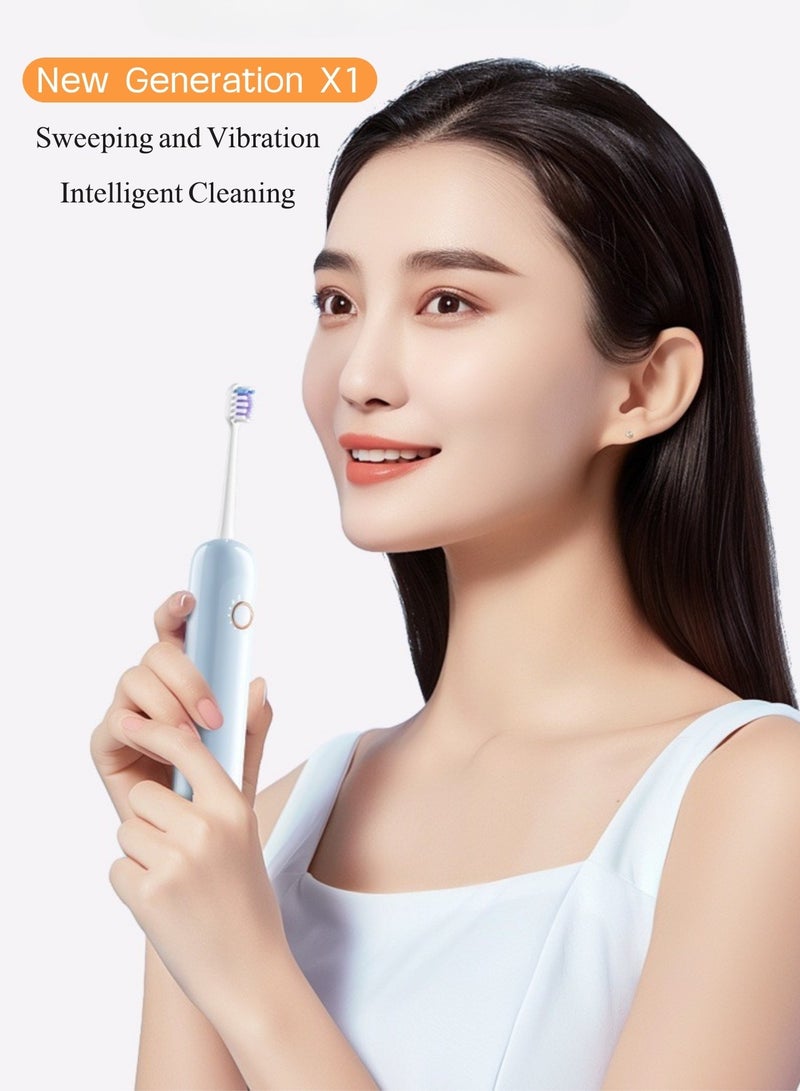 Reva X1 Multi-functional Sweeping And Vibrating Electric Toothbrush With 4 Brush Heads for Adults One Charge For 60 Days 5 Speed Modes IPX7 Waterproof(White) - Image 4