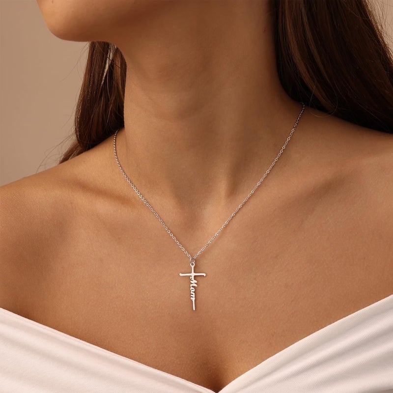 Lcherry Faith Cross Pendant Necklace for Women Religious Christian Jewelry Mother's Day Gifts for Women - Image 3