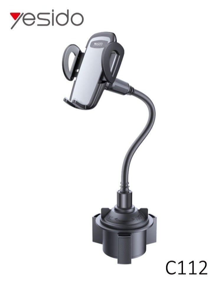 Yesido C112 Long Leg Universal Car Cup Holder Phone Mount – Telescopic Hose, Adjustable Height, 360° Rotation, Easy Installation for iPhone, Samsung, Android – Secure Mount for Cars, SUVs, Trucks, and More - Image 1