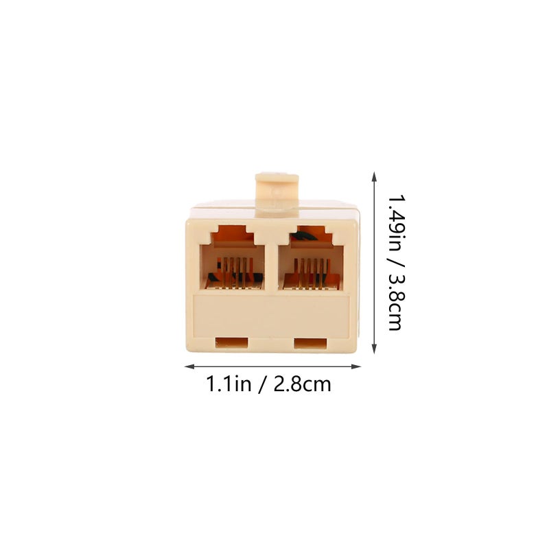 RJ11 Telephone Plug Splitter 2 Way Adapter 10 Pack for Home Office Phone Line Extension - Image 3