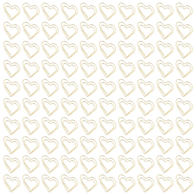 Heart Paper Clips Mini Metal Electroplated Portable - Rust Resistant Durable Paper Clips for Home Office School Craft Organization - Image 2