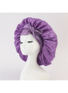 Large Single-layer Ribbon - Purple Leather Hair Tie