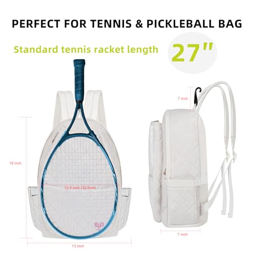 YEEGO DIRECT Tennis Bags for Women, Tennis Backpack Pickleball Racket Bags,Waterproof Sling Bag,Suitable for Pickleball Tennis Badminton, Gifts for Women Men (White) - Image 3
