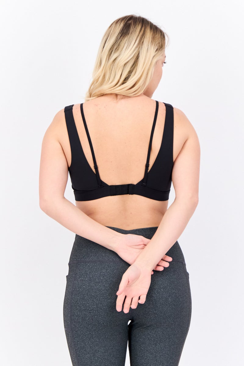 Adidas حمالة صدر رياضية مبطنة للنساء، سوداء - Image 3