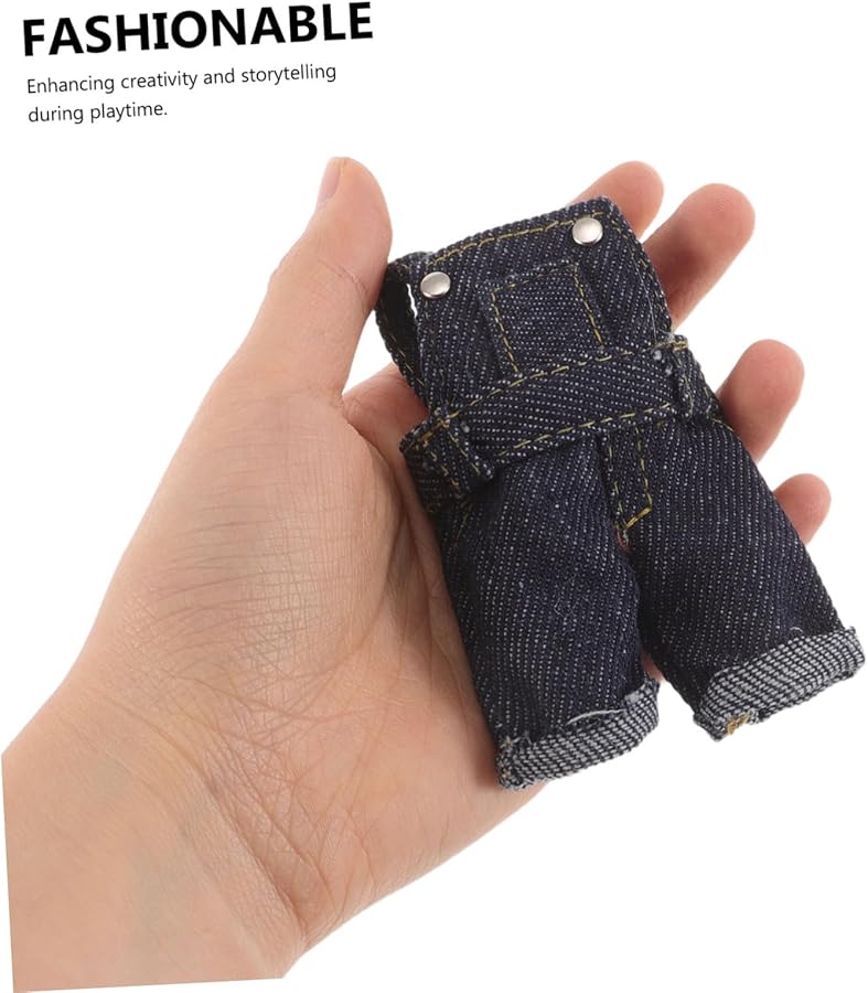 طقم ملابس الدمية كوهيلي من الدنيم: تنورة قابلة للإزالة وجينز متوافق مع علامات تجارية متنوعة - Image 5