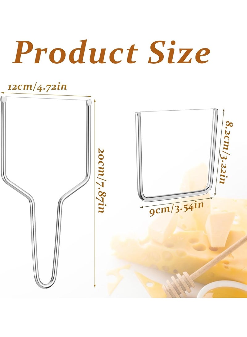 SHAOZHEN Stainless Steel Cheese Slicer & Cutter with Wire, Adjustable Cutter Wire & Butter Slicer for Precise Junket Slicing for Cheddar, Gruyere, Raclette, Mozzarella (Silver) - Image 2