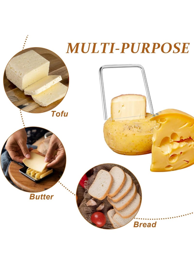 SHAOZHEN Stainless Steel Cheese Slicer & Cutter with Wire, Adjustable Cutter Wire & Butter Slicer for Precise Junket Slicing for Cheddar, Gruyere, Raclette, Mozzarella (Silver) - Image 5