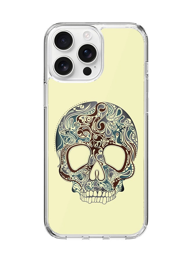 Stylizedd For iPhone 16 Pro Max Case [Compatible with MagSafe] Slim Magnetic cover Clear Phone Case - Skully Tattoo - Image 1