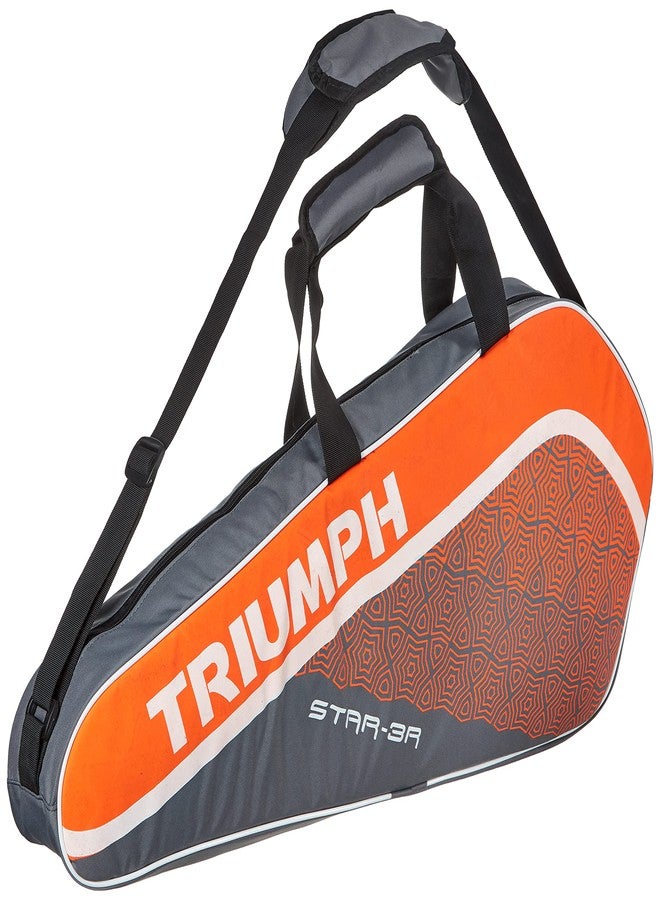 Triumph Sonic Graphite Composite Light Weight Strung Badminton Racket with Star-3R Single Compartment Badminton Bag White - Image 3