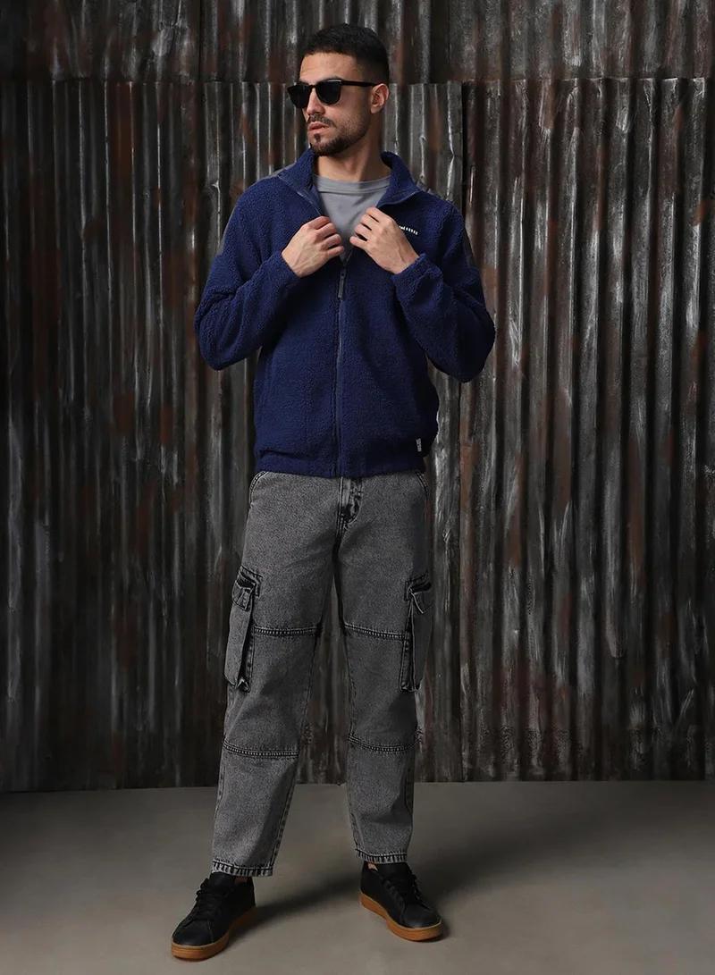 HIGH STAR Navy Men's Navy 100% Polyester Printed Oversized Sweatshirt for Men | Best Price UAE