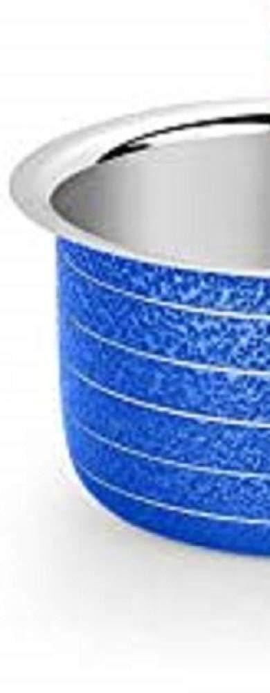 Powder Coating Stainless Steel Tope/Bowl Set Without Lid Cookware (Size: 300 ml, 550 ml, 750 ml, 1100 ml, 1500 ml) Set of 5 Pieces Blue Tope  - Image 3