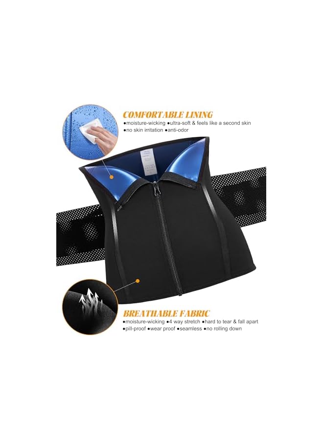 S-TOP Waist Trainer for Women Belly Fat Sauna Sweat Waist Trimmer Corset for Stomach Wrap Workout Belt Shaper Band Zipper - Image 3