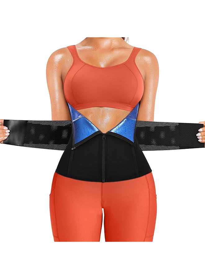 S-TOP Waist Trainer for Women Belly Fat Sauna Sweat Waist Trimmer Corset for Stomach Wrap Workout Belt Shaper Band Zipper - Image 1